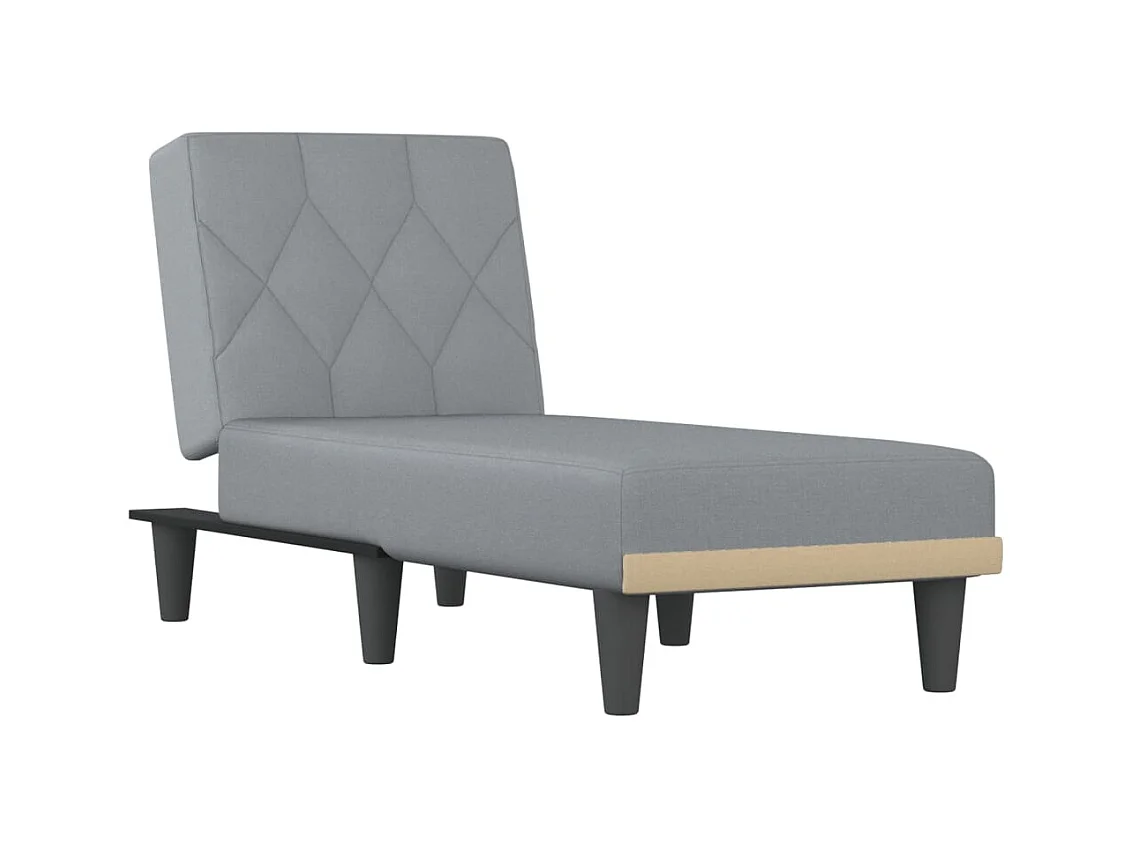 Méridienne chaise longue pour tissu grise 55 x 155 x 33 cm DEC026170