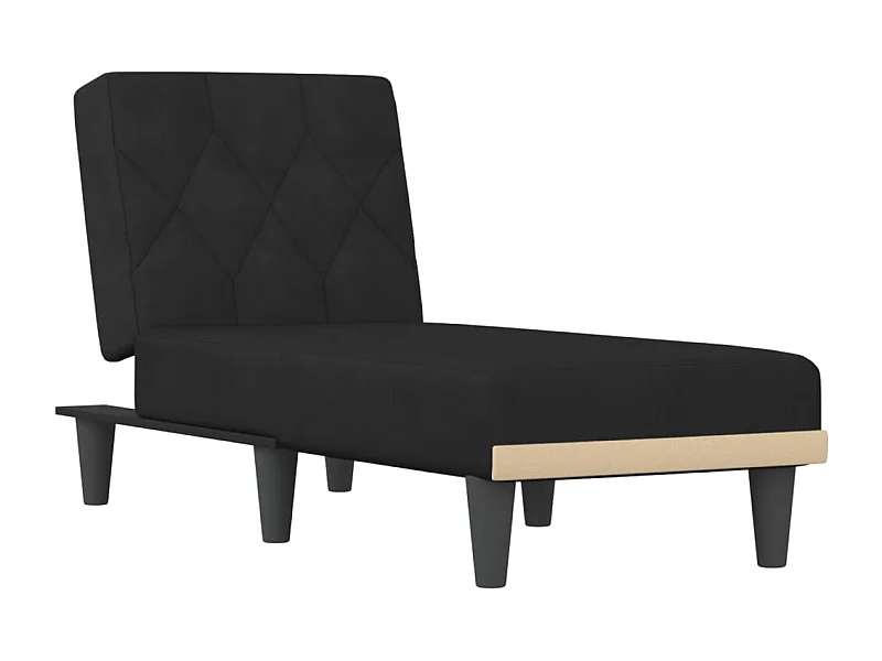 Méridienne chaise longue pour noire 55 x 155 x 33 cm DEC026217