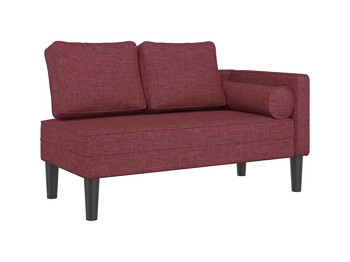 Méridienne chaise longue canapé tissu bordeaux 116.5 x 62 x 57.5 cm DEC026096