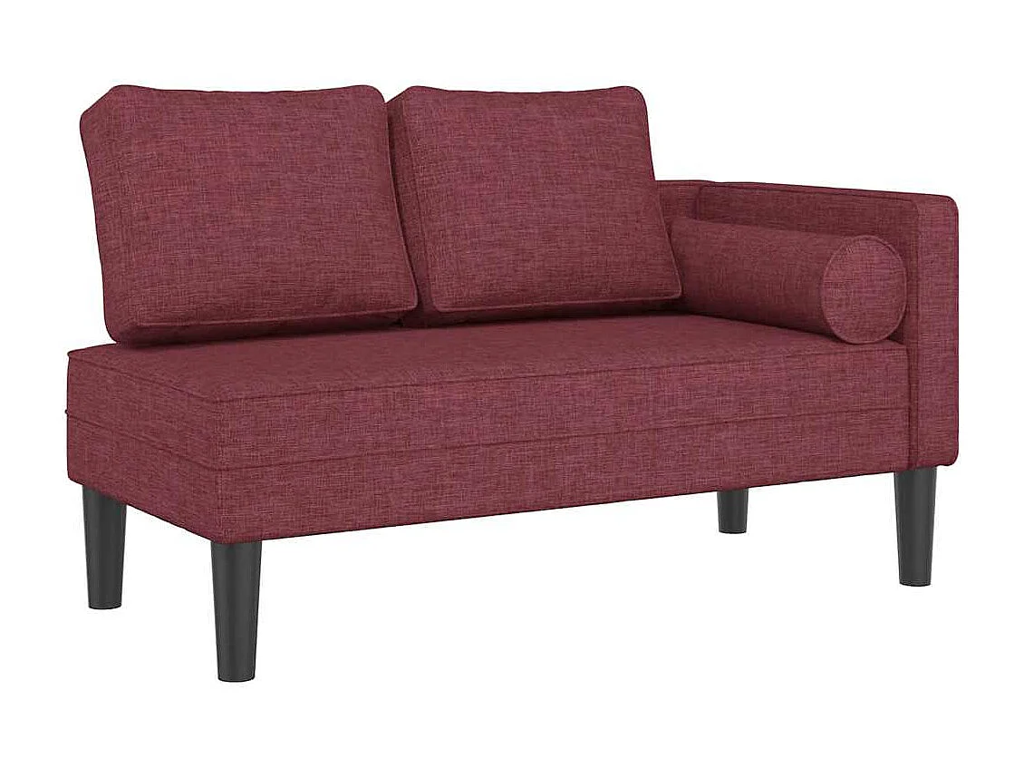 Méridienne chaise longue canapé tissu bordeaux 116.5 x 62 x 57.5 cm DEC026096