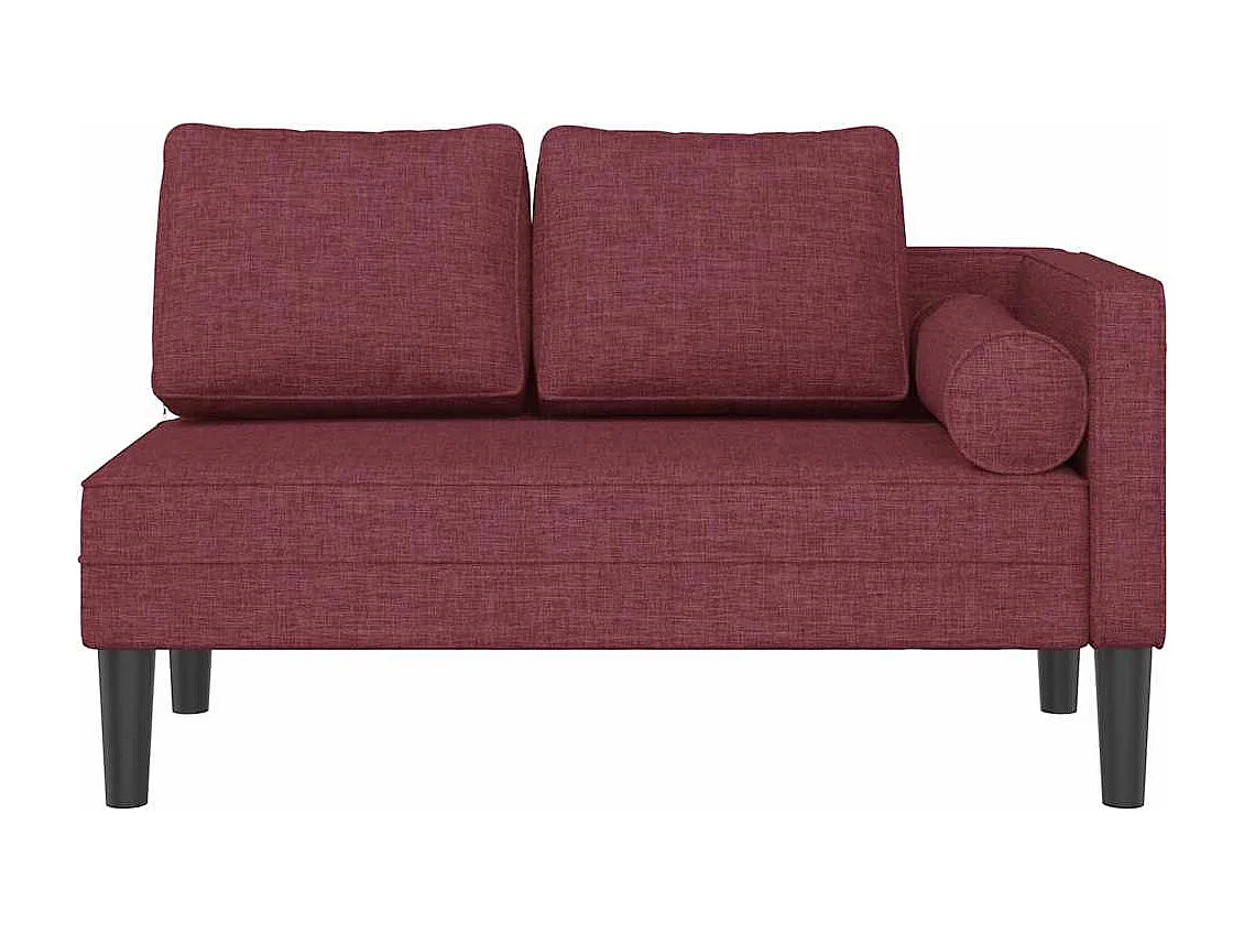 Méridienne chaise longue canapé tissu bordeaux 116.5 x 62 x 57.5 cm DEC026096