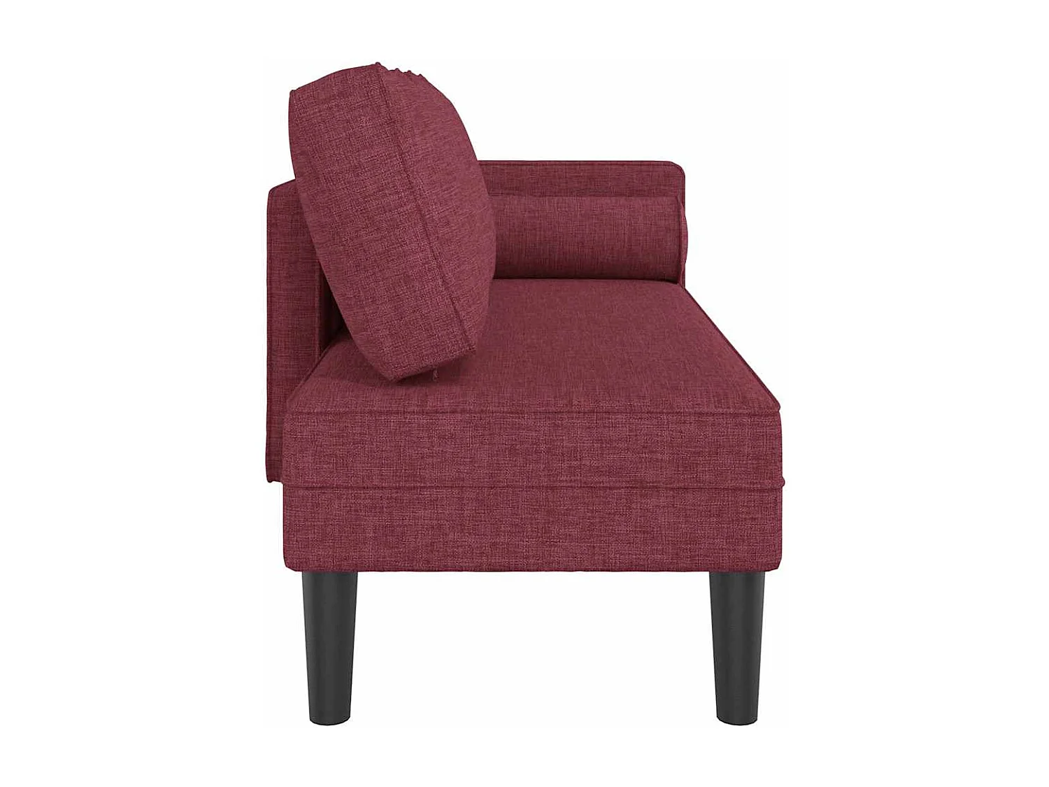 Méridienne chaise longue canapé tissu bordeaux 116.5 x 62 x 57.5 cm DEC026096