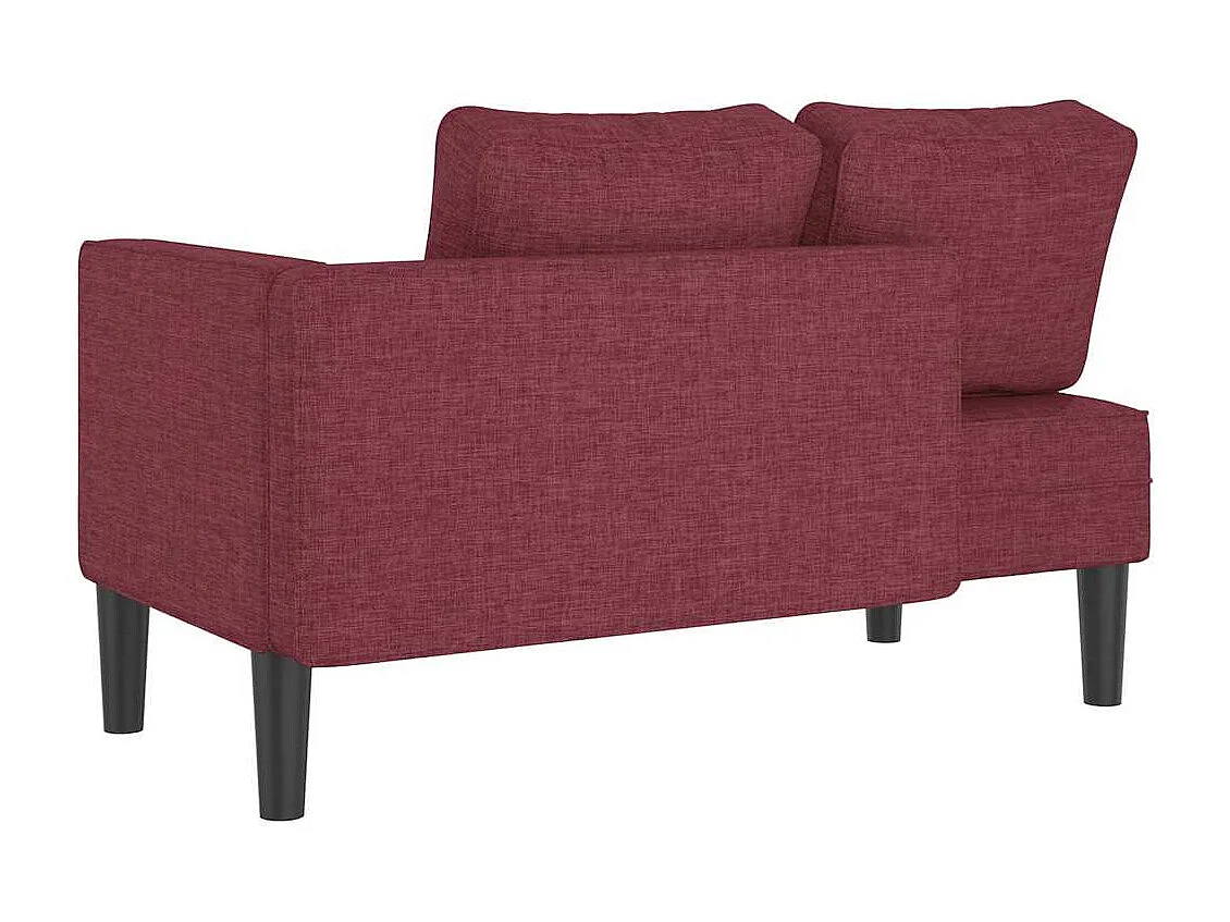Méridienne chaise longue canapé tissu bordeaux 116.5 x 62 x 57.5 cm DEC026096