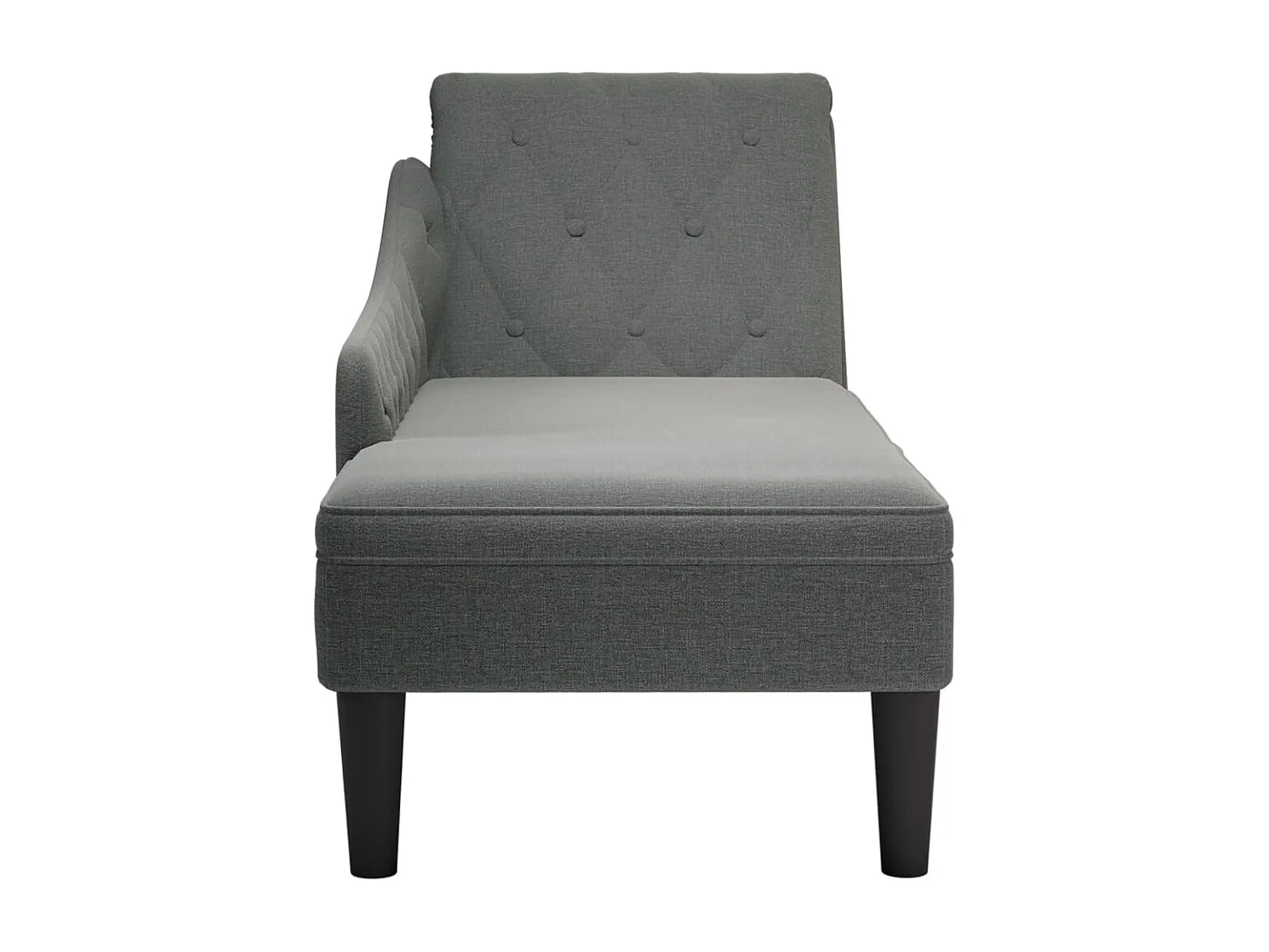 Méridienne chaise longue canapé tissu grise 145 x 56 x 70 cm DEC026256