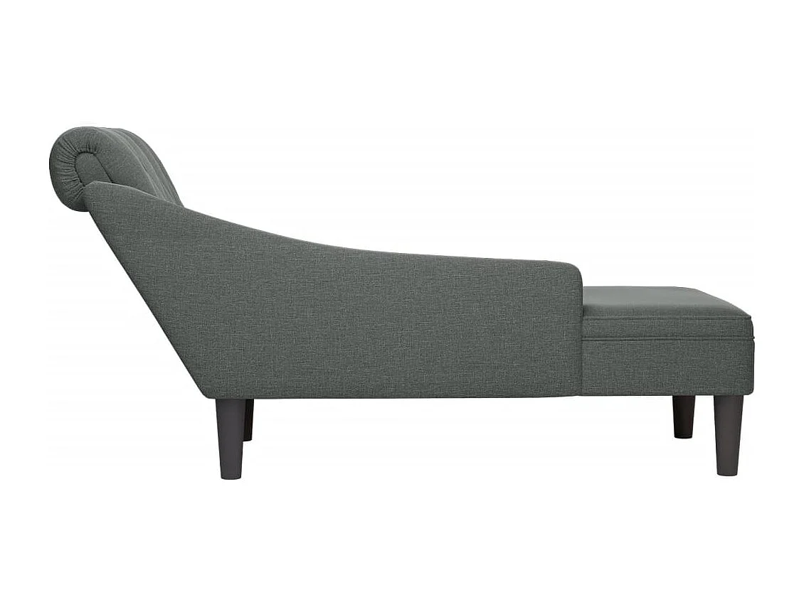 Méridienne chaise longue canapé tissu grise 145 x 56 x 70 cm DEC026256