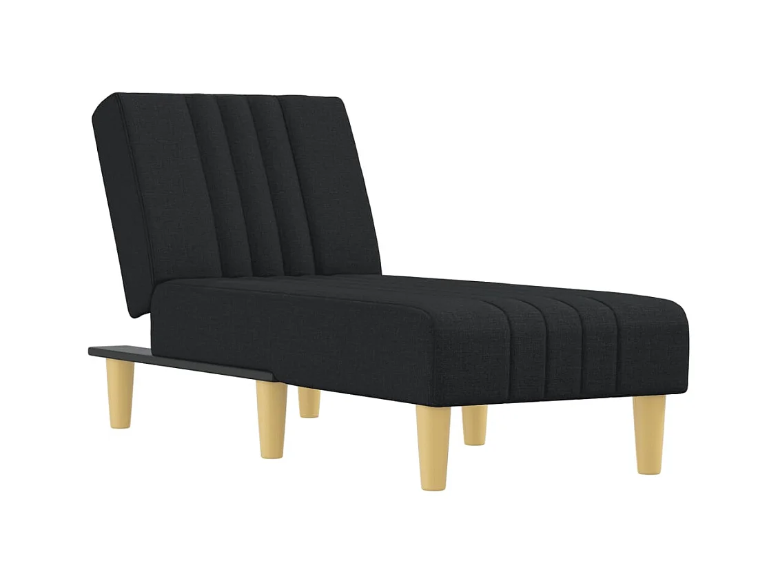 Méridienne chaise longue pour tissu noire 55 x 155 x 33 cm DEC026209
