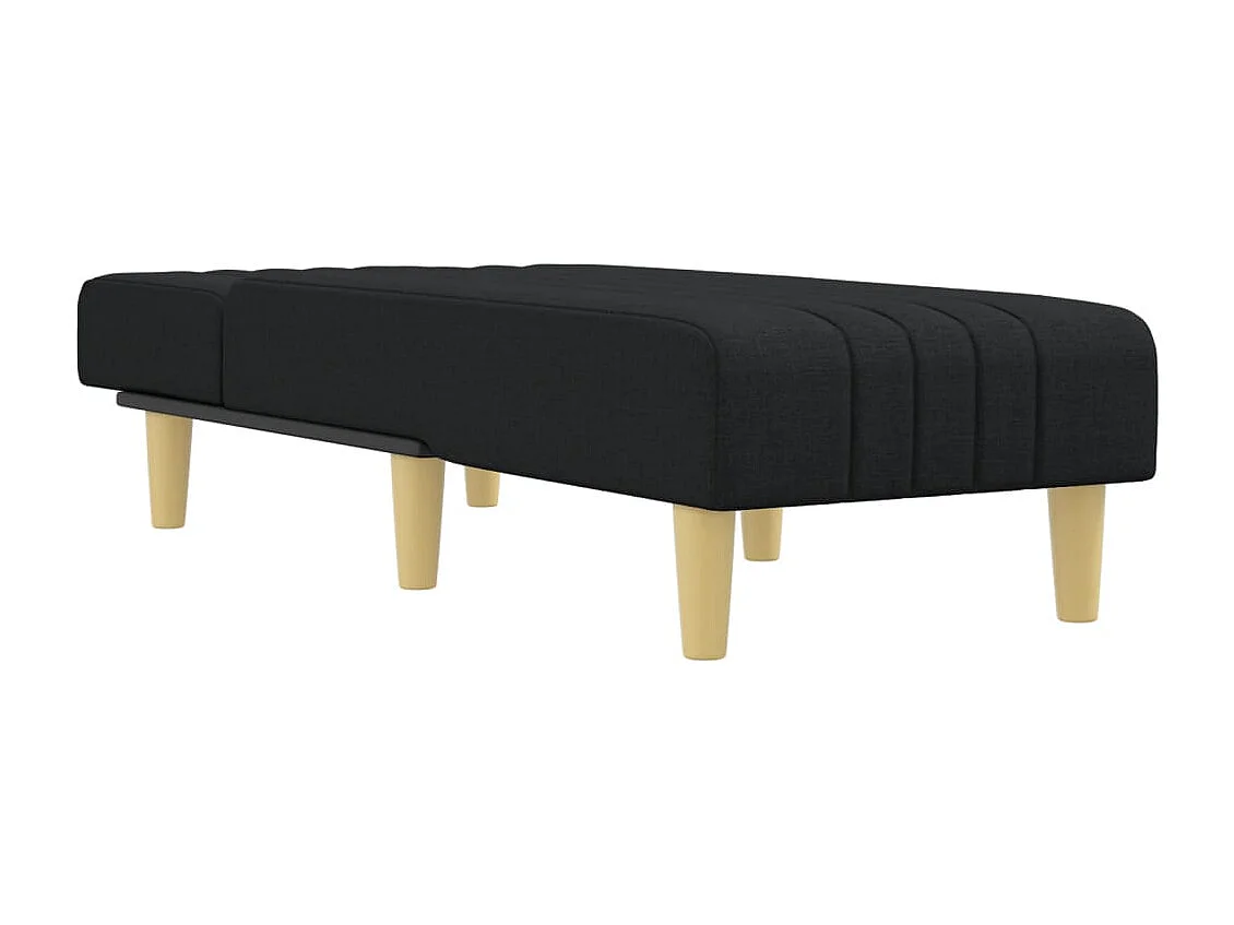 Méridienne chaise longue pour tissu noire 55 x 155 x 33 cm DEC026209