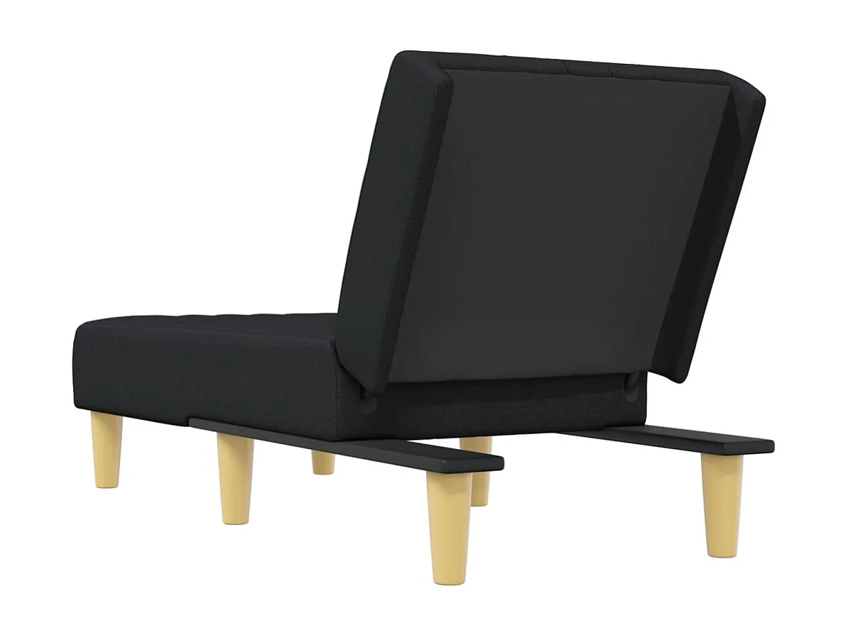 Méridienne chaise longue pour tissu noire 55 x 155 x 33 cm DEC026209