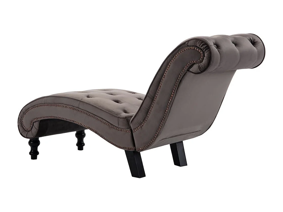 Méridienne chaise longue pour grise 145 x 52 x 77 cm DEC026222