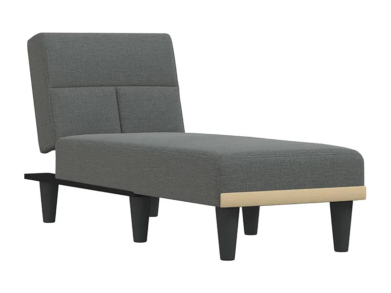 Méridienne chaise longue pour tissu grise 55 x 155 x 33 cm DEC026179