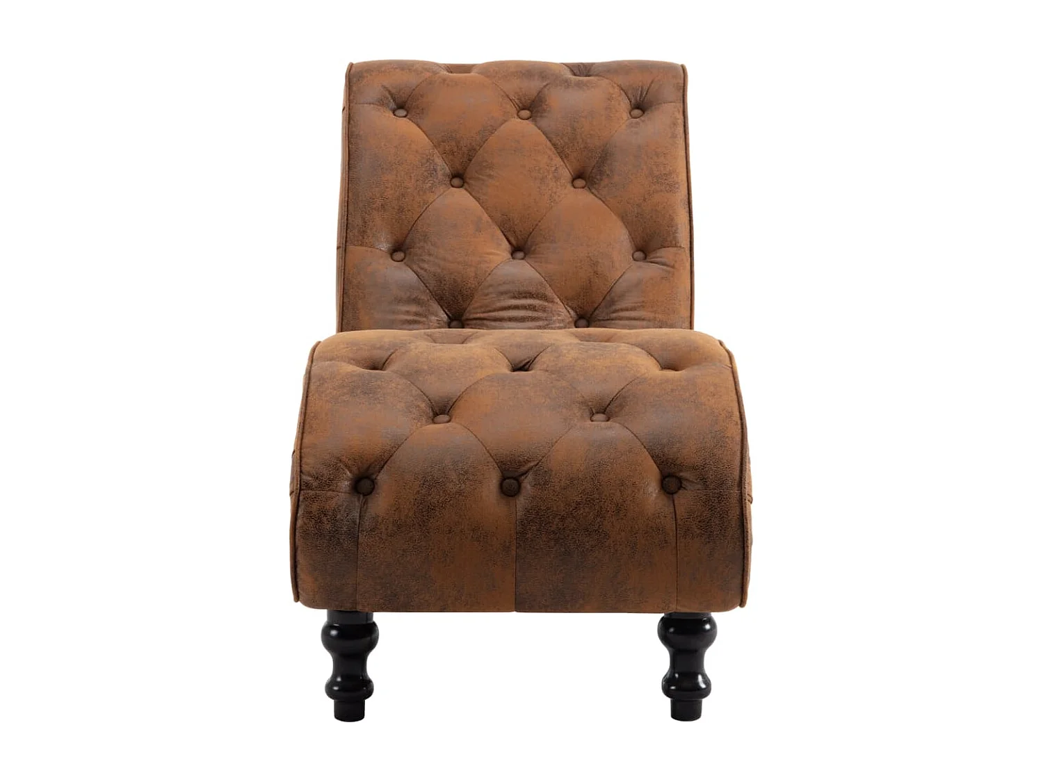 Méridienne chaise longue canapé PVC marron 145 x 52 x 77 cm DEC026200