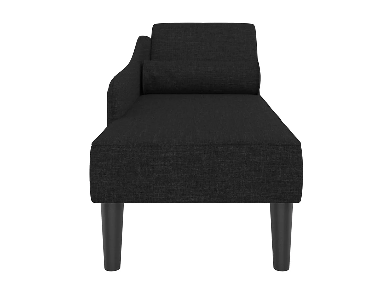 Méridienne chaise longue canapé tissu noire 141 x 55.5 x 66.5 cm DEC026089