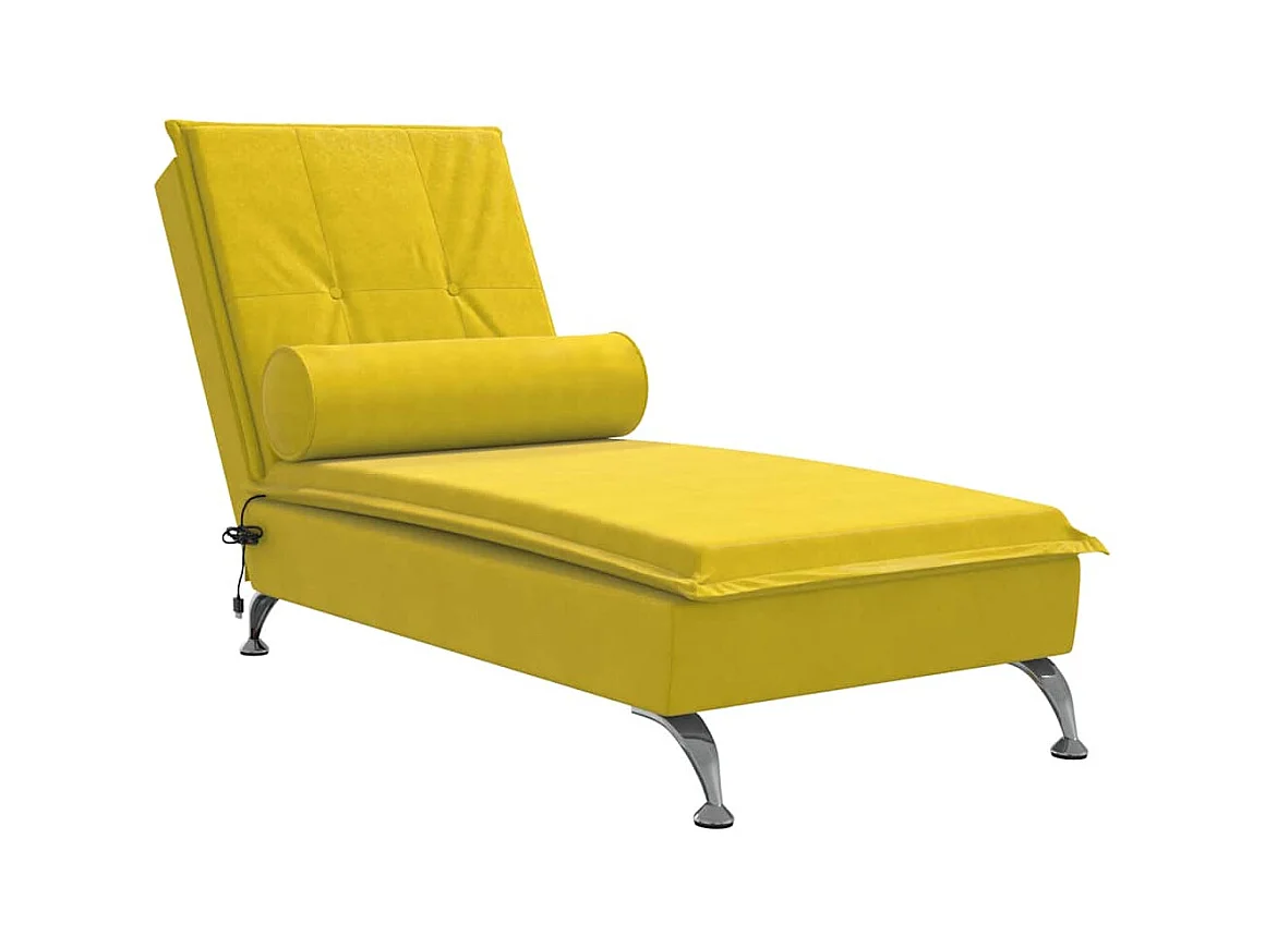 Méridienne chaise longue pour jaune 136.5 x 56 x 75 cm DEC026153
