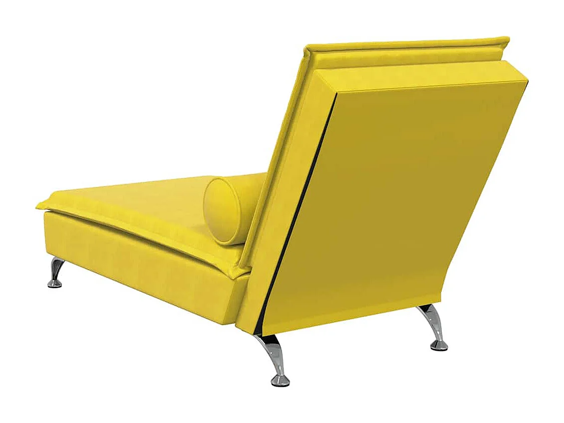 Méridienne chaise longue pour jaune 136.5 x 56 x 75 cm DEC026153