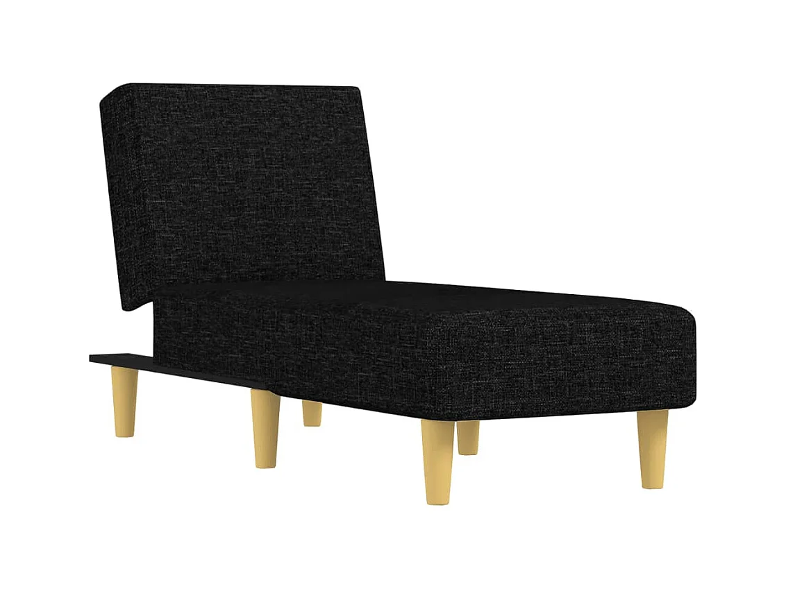 Méridienne chaise longue pour tissu noire 55 x 155 x 33 cm DEC026210