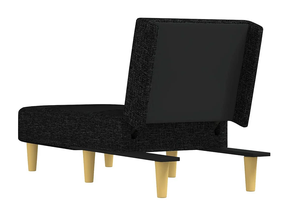 Méridienne chaise longue pour tissu noire 55 x 155 x 33 cm DEC026210