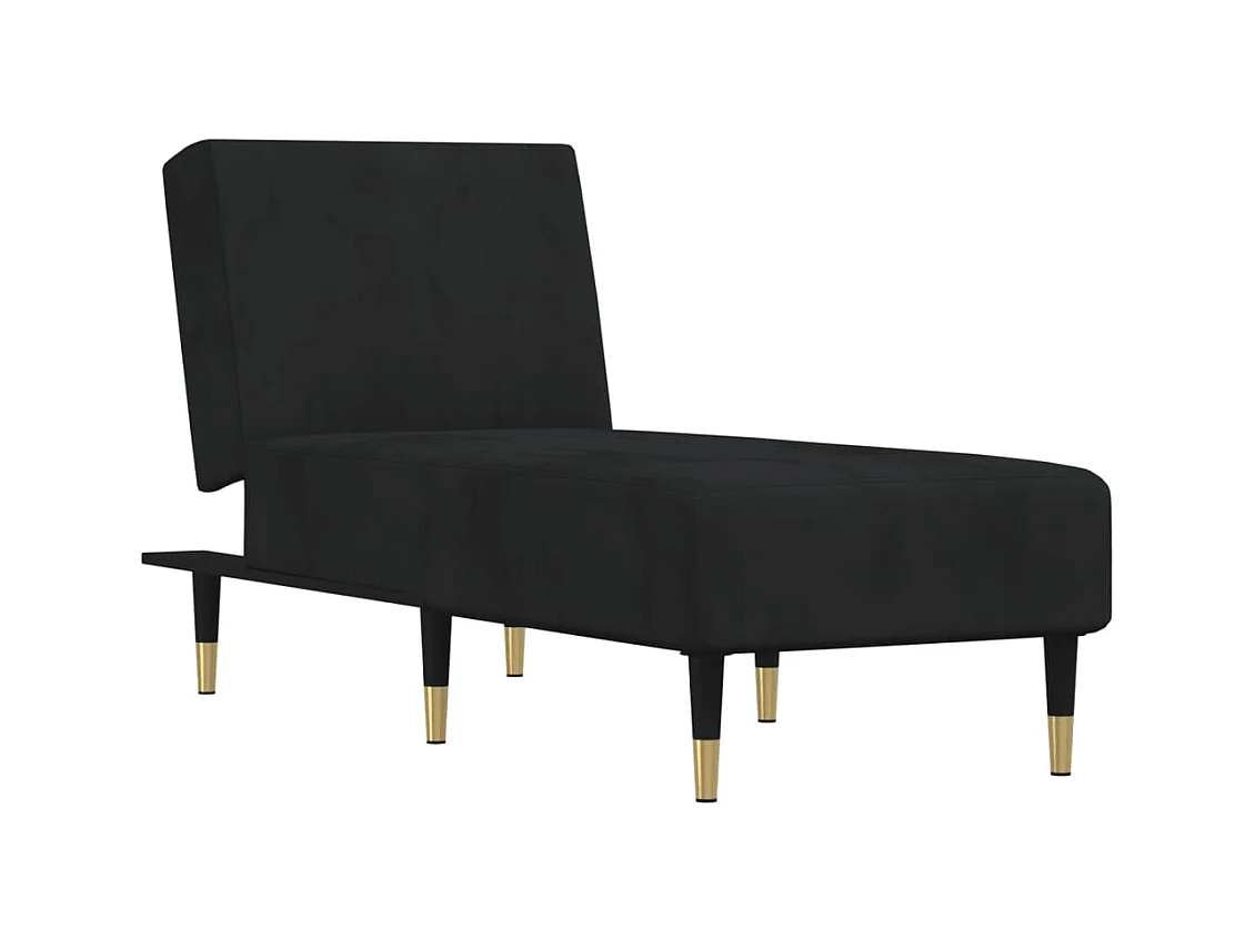 Méridienne chaise longue pour noire 55 x 155 x 33 cm DEC026219