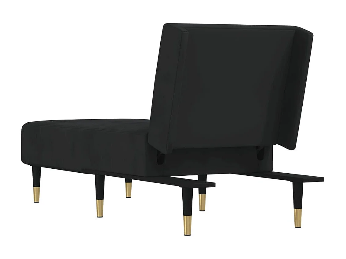 Méridienne chaise longue pour noire 55 x 155 x 33 cm DEC026219