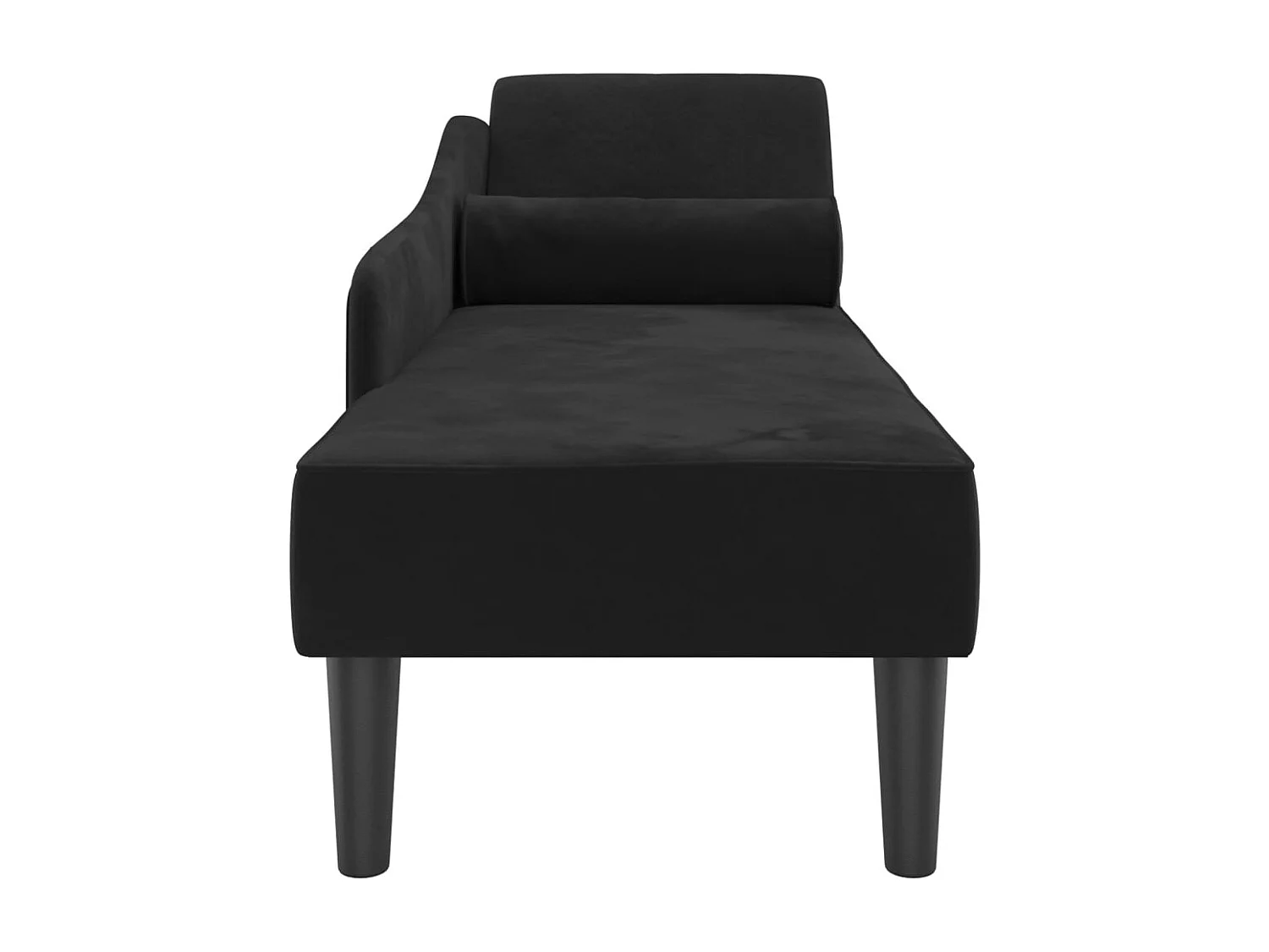 Méridienne chaise longue canapé noire 141 x 55.5 x 66.5 cm DEC026091