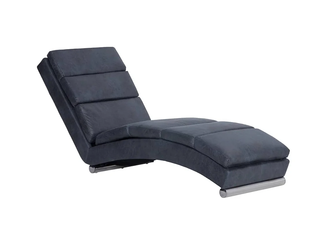 Méridienne chaise longue canapé PVC grise 155 x 51 x 71 cm DEC026193