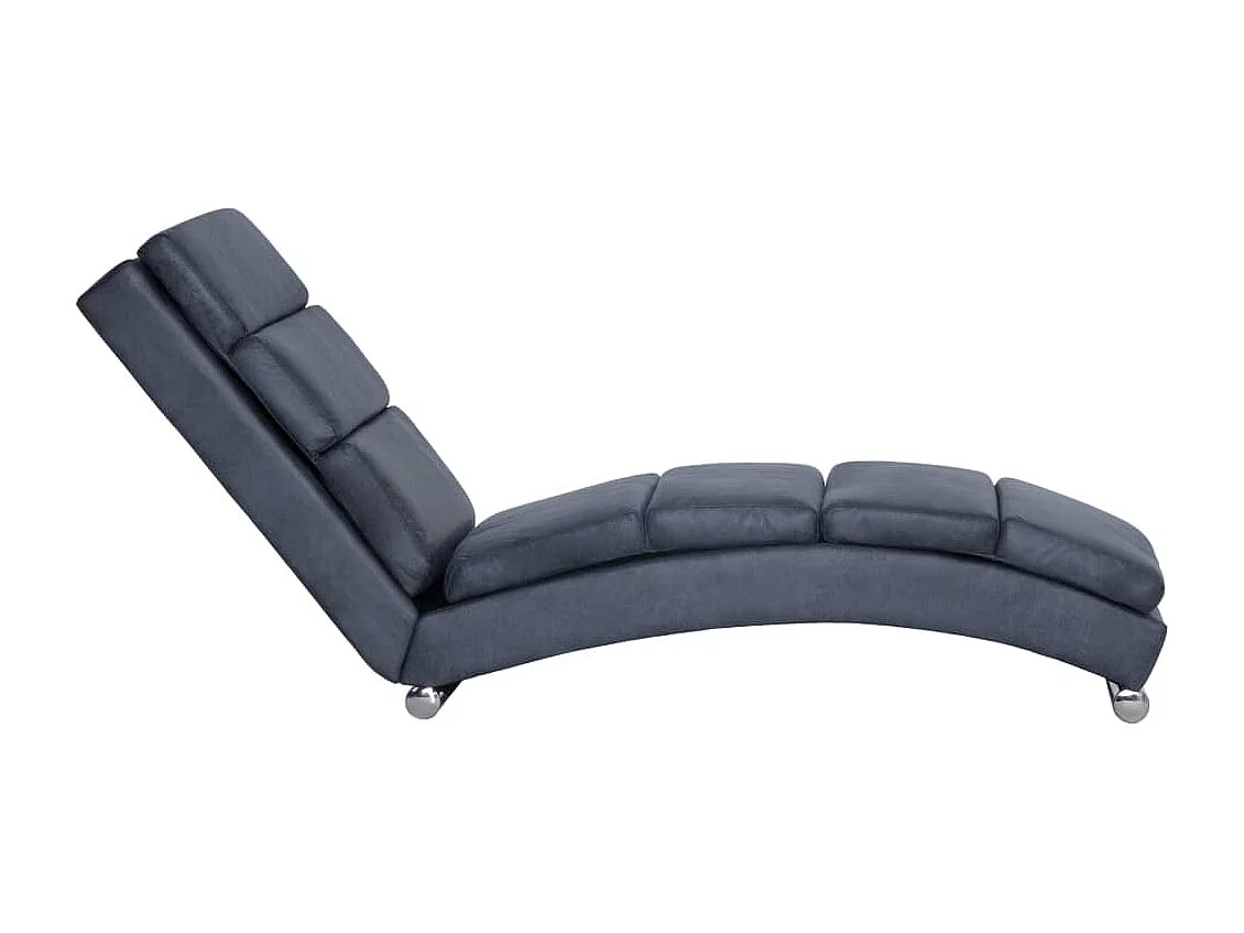 Méridienne chaise longue canapé PVC grise 155 x 51 x 71 cm DEC026193