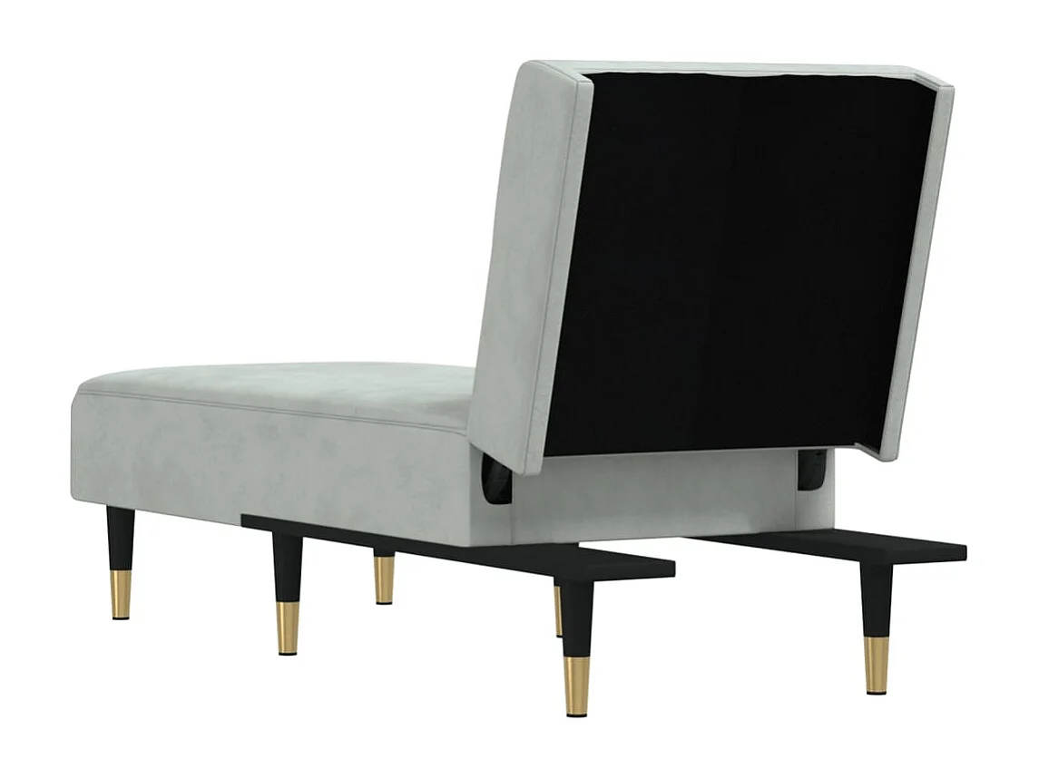 Méridienne chaise longue pour grise 55 x 155 x 33 cm DEC026174