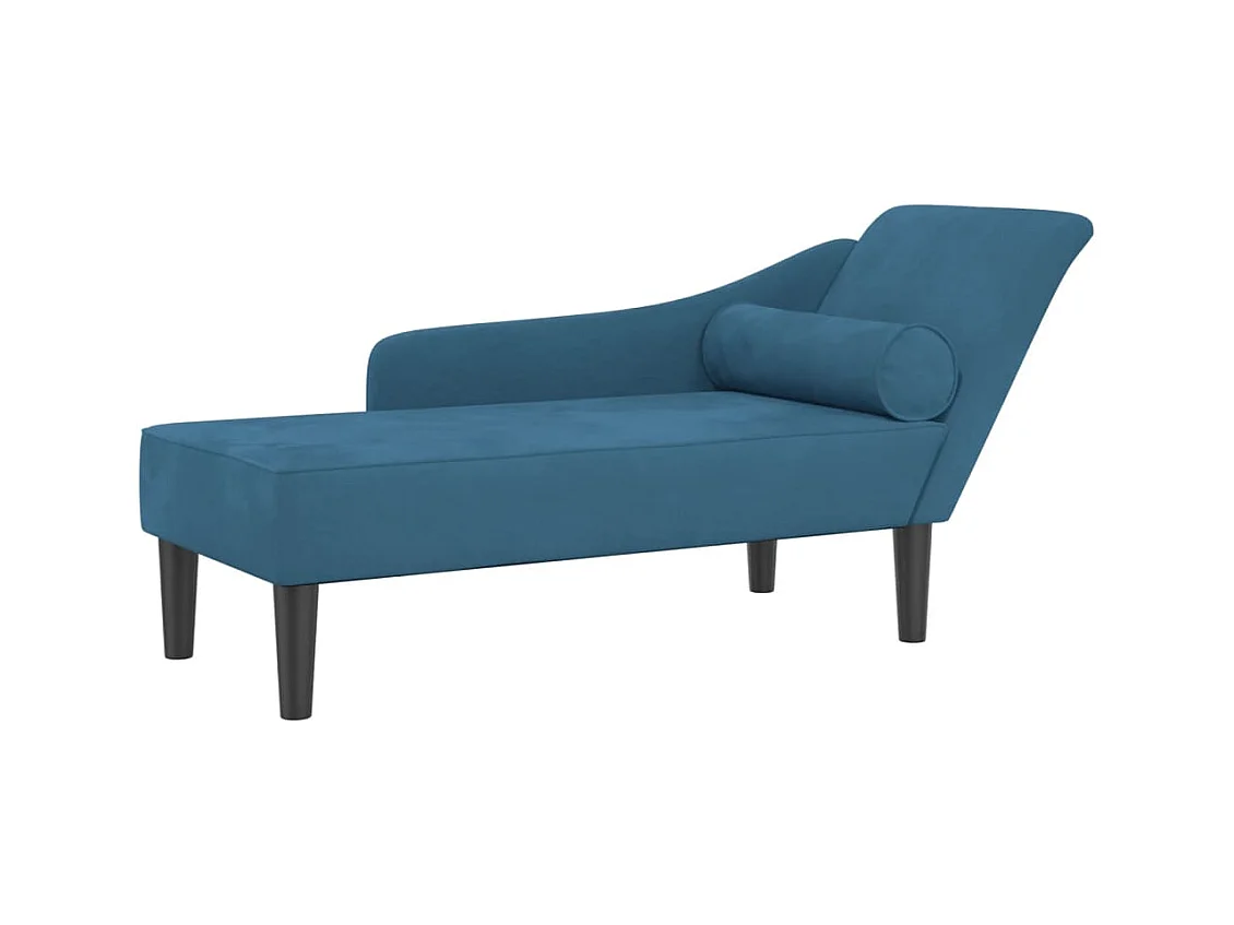 Méridienne chaise longue canapé bleue 141 x 55.5 x 66.5 cm DEC026064
