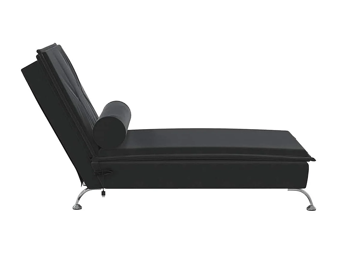 Méridienne chaise longue pour noire 136.5 x 56 x 75 cm DEC026157