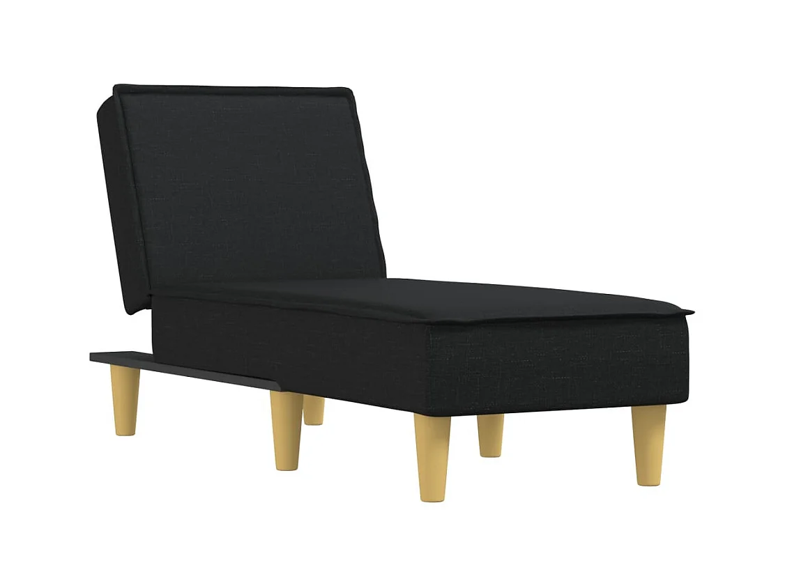 Méridienne chaise longue pour tissu noire 55 x 155 x 33 cm DEC026214