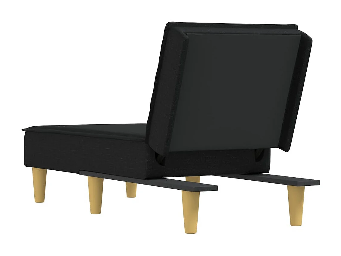 Méridienne chaise longue pour tissu noire 55 x 155 x 33 cm DEC026214