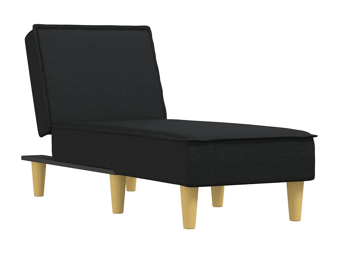 Méridienne chaise longue pour tissu noire 55 x 155 x 33 cm DEC026214