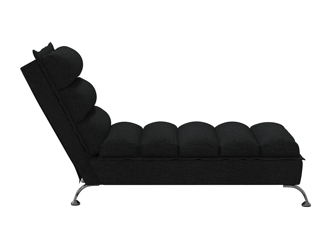 Méridienne chaise longue pour tissu noire 133.5 x 56 x 74 cm DEC026088