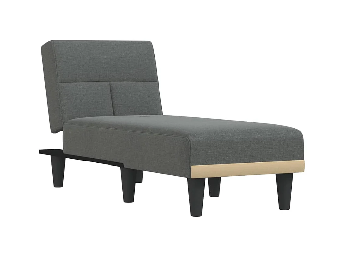 Méridienne chaise longue pour tissu grise 55 x 155 x 33 cm DEC026180