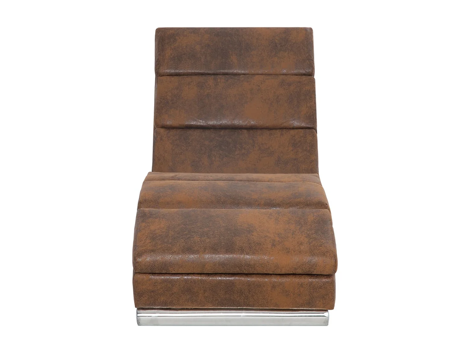 Méridienne chaise longue canapé PVC marron 155 x 51 x 71 cm DEC026201