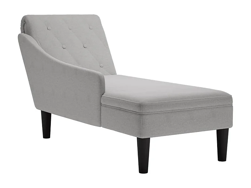 Méridienne chaise longue canapé tissu grise 145 x 56 x 70 cm DEC026257