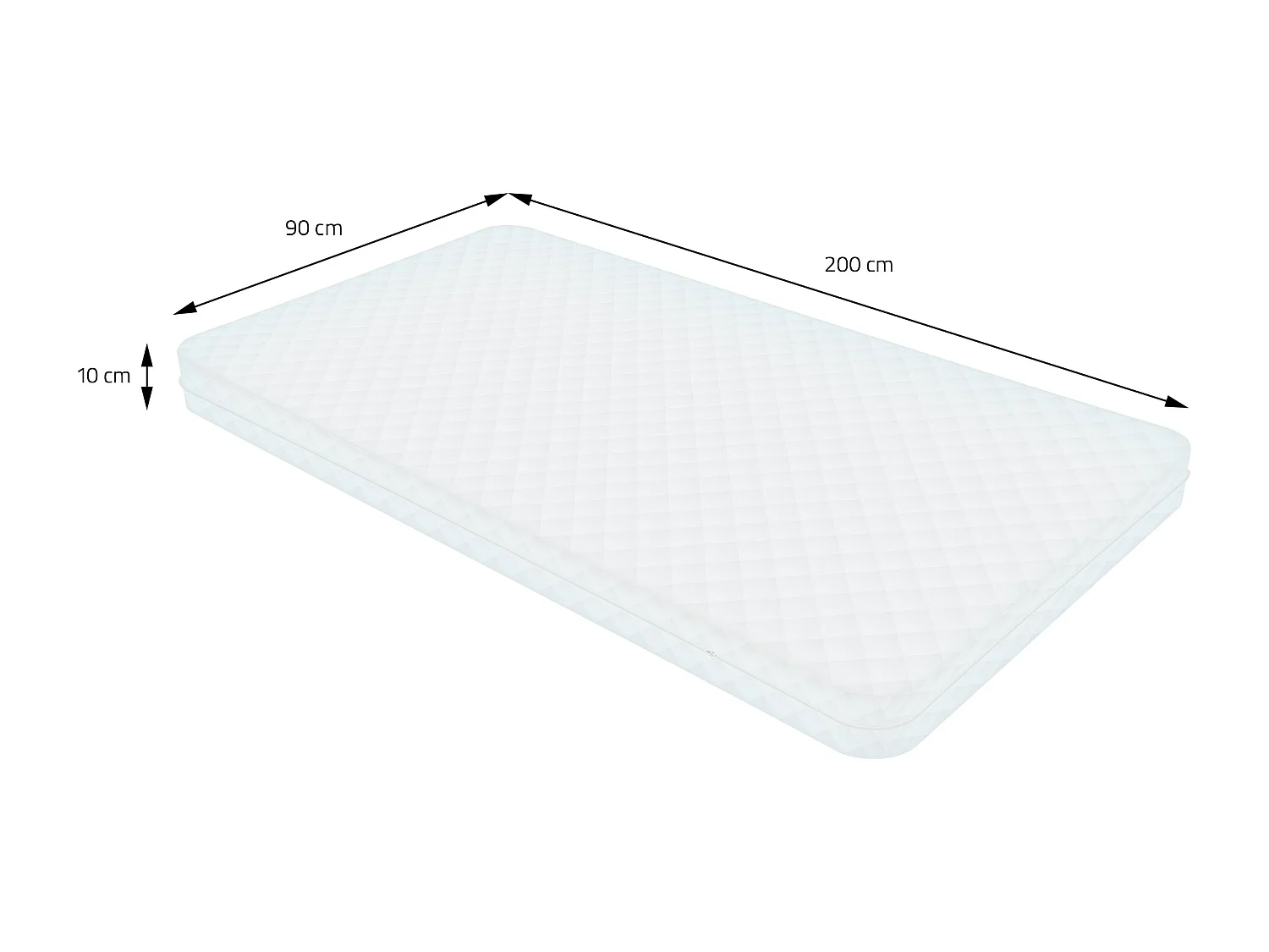 Lit d'enfant 90x200 cm avec matelas H10 cm en mousse cadre blanc en bois design de maison pin massif robuste avec sommier à lattes et filet de but