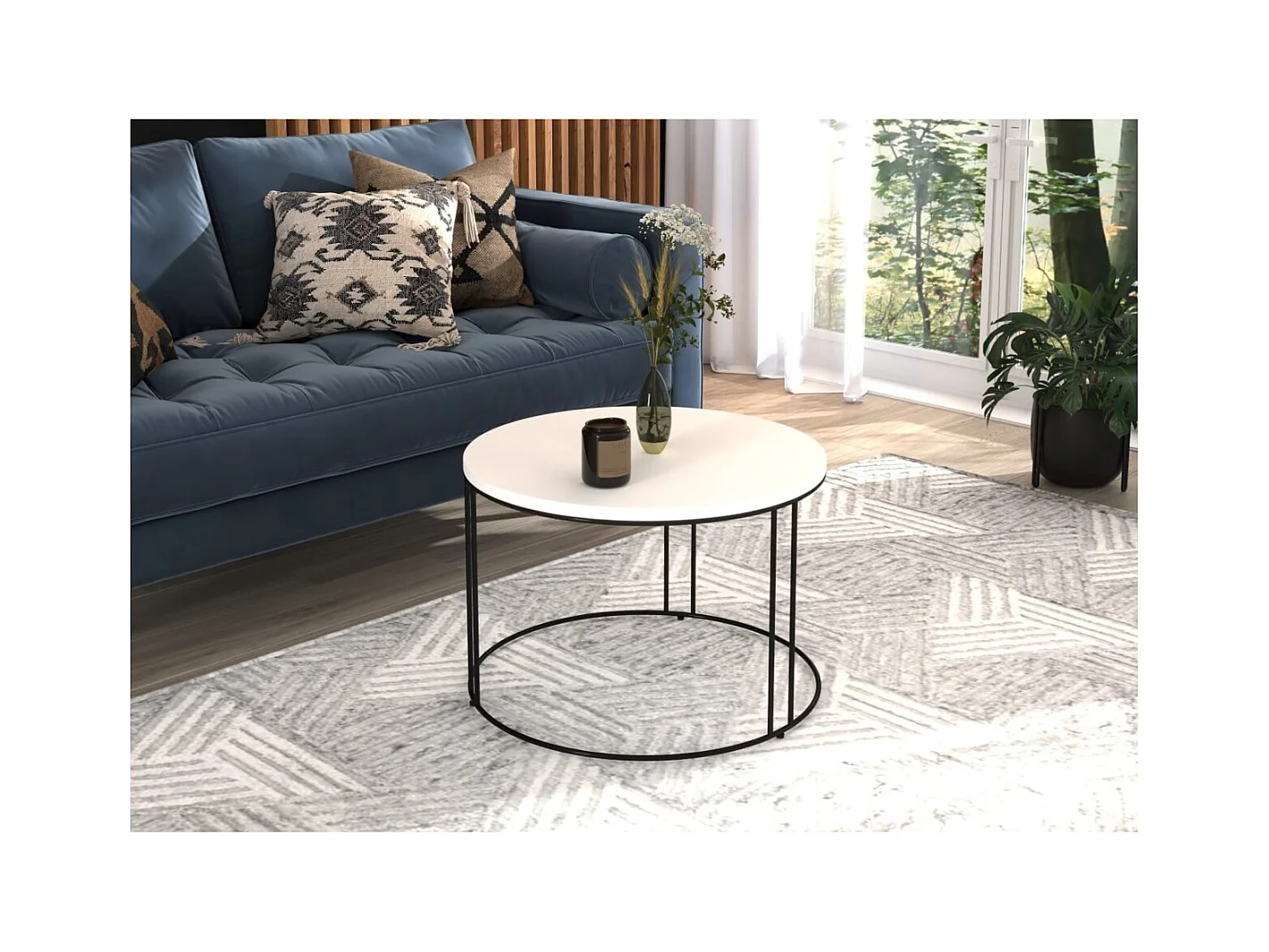 Tavolino Noela/Metallo e Legno/Nero&