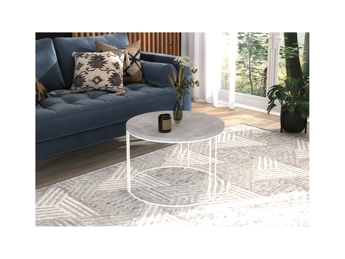 Tavolino Noela Lux/Metallo&Legno/Bianco&