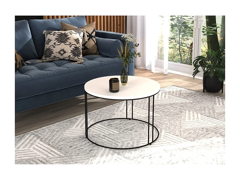 Tavolino Noela/Metallo e Legno/Nero&