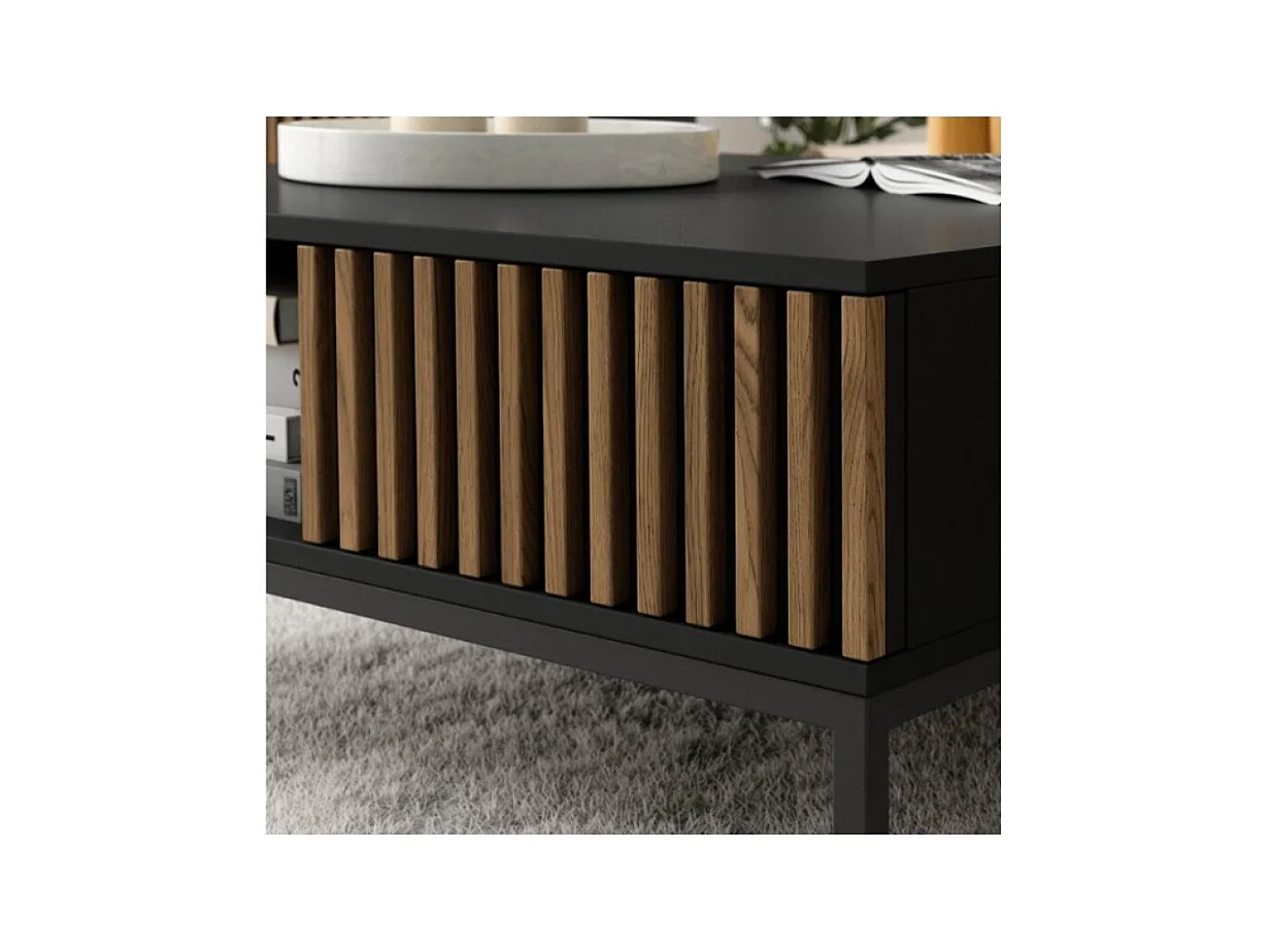 Tavolino da caffè Noville/MDF e metallo/nero