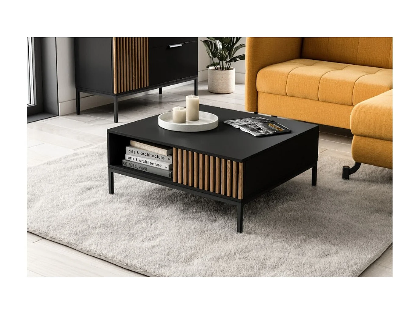 Couchtisch Noville/MDF&Metall/Schwarz