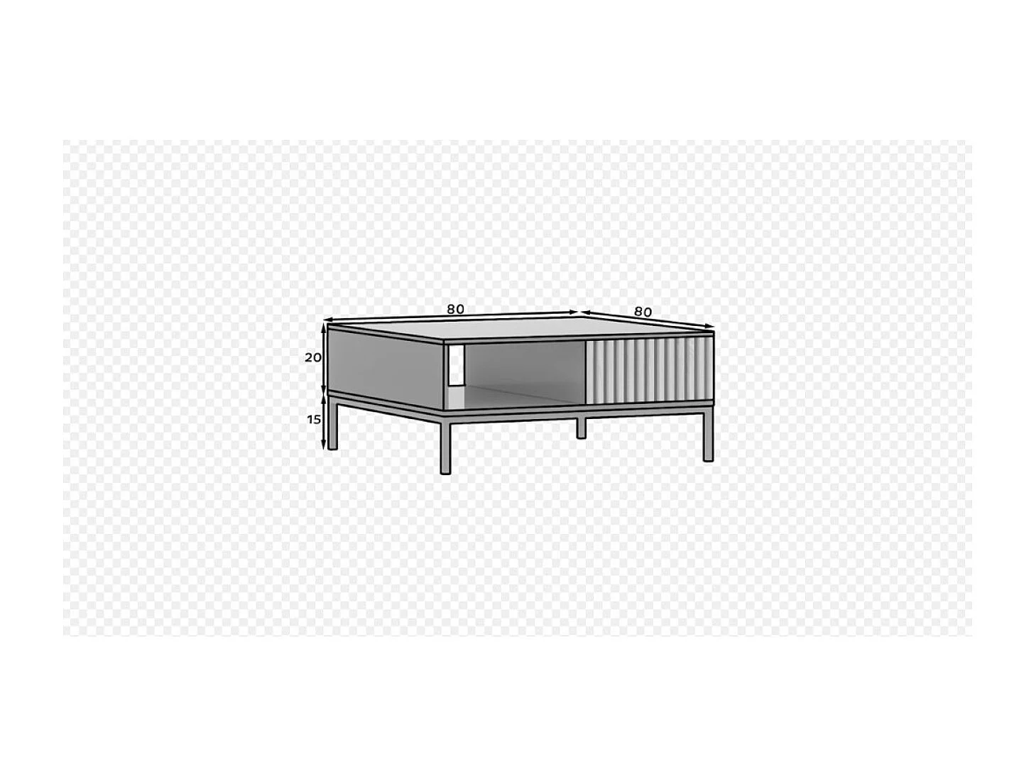 Couchtisch Noville/MDF&Metall/Schwarz