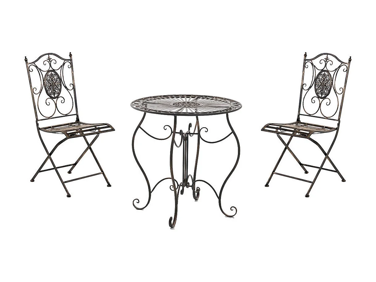 Ensemble table avec deux métal bronze 42 x 49 x 91.5 cm 10_0002985