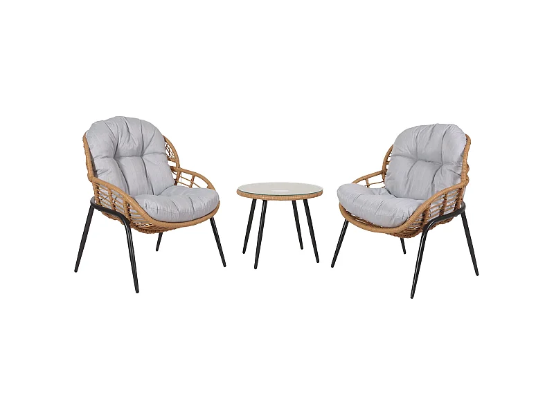 Ensemble de fauteuils et grise 72 x 55 x 92 cm 04_0006632