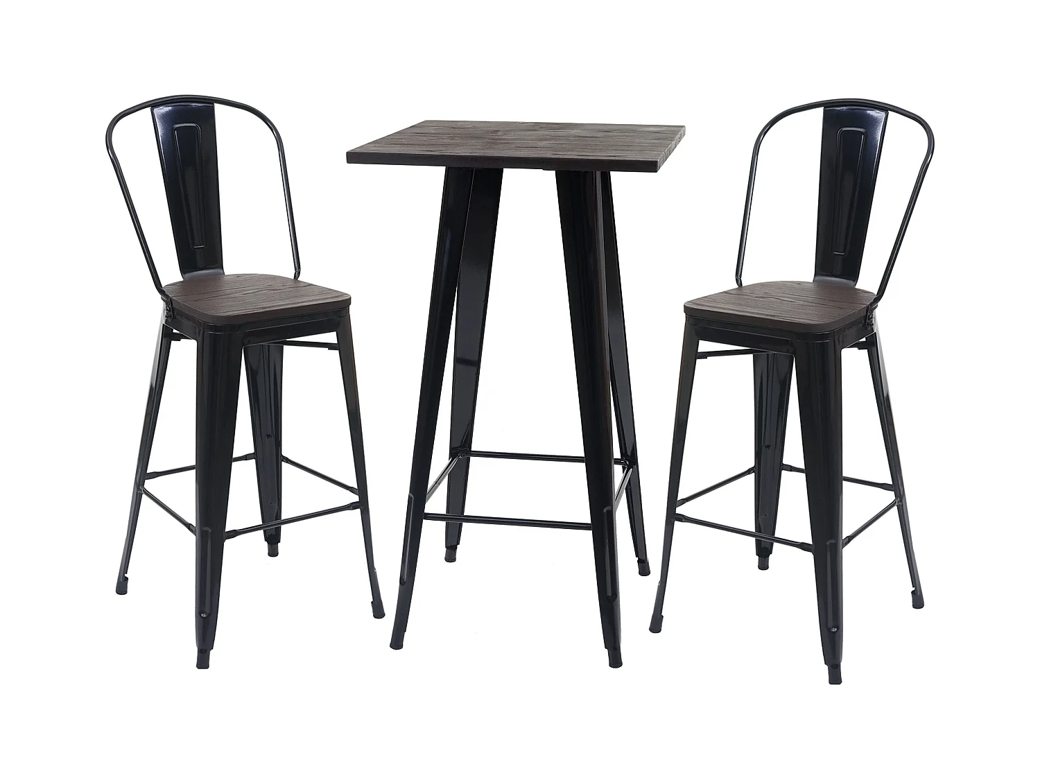 Set table de bar métal marron 33 x 36 x 117 cm 04_0003070