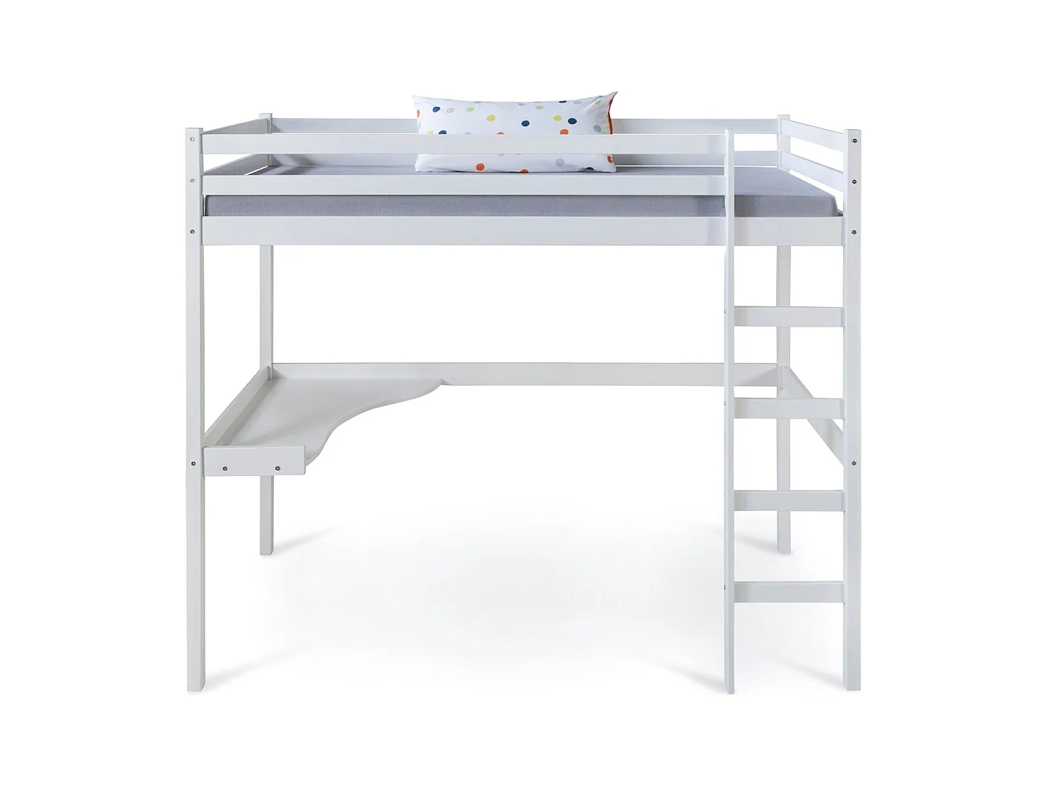 Lit mezzanine multifonctionnel pour bois blanche 206 x 96 x 175 cm LIT06235