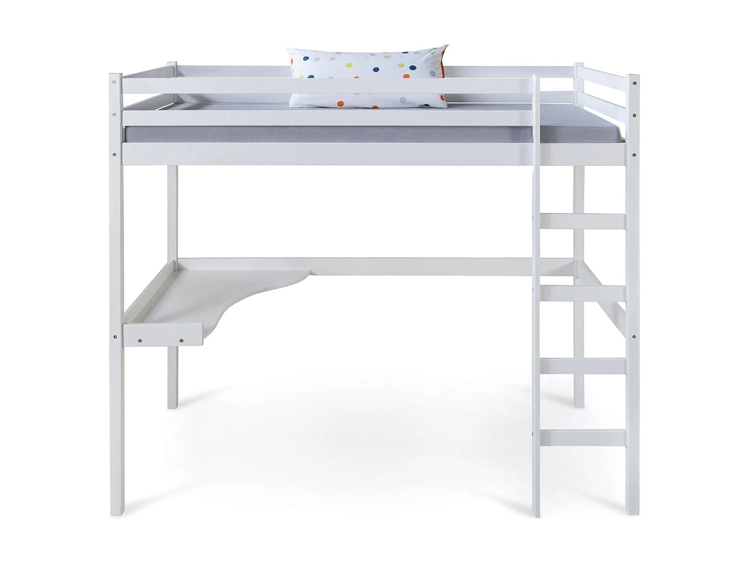 Lit mezzanine multifonctionnel pour bois blanche 206 x 96 x 175 cm LIT06235