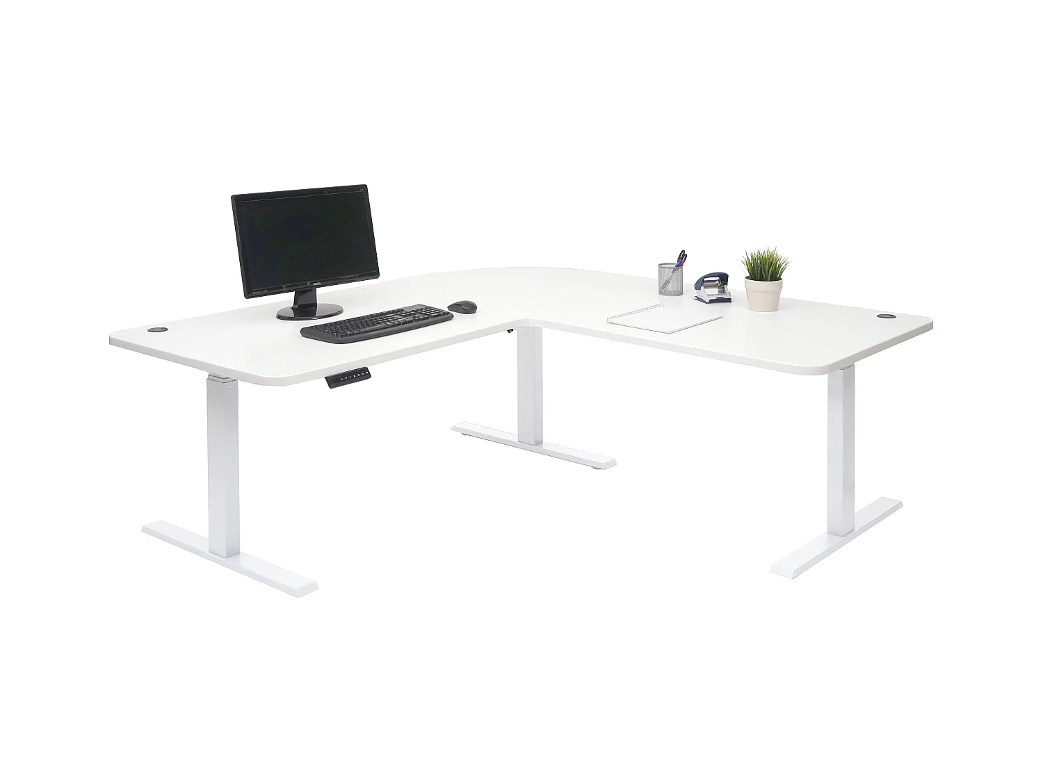 Bureau d'angle table d'ordinateur blanche 177.5 x 80 x 56 cm 04_0006021
