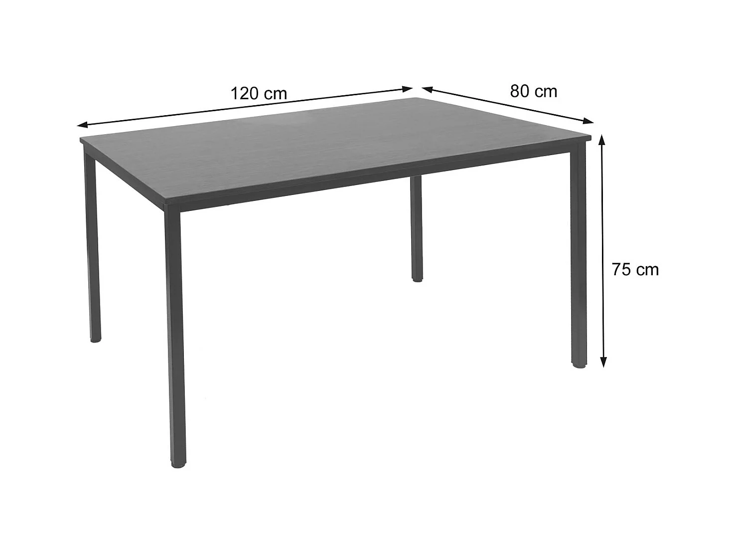 Bureau table de conférence effet bois blanche 120 x 80 x 75 cm 04_0001393