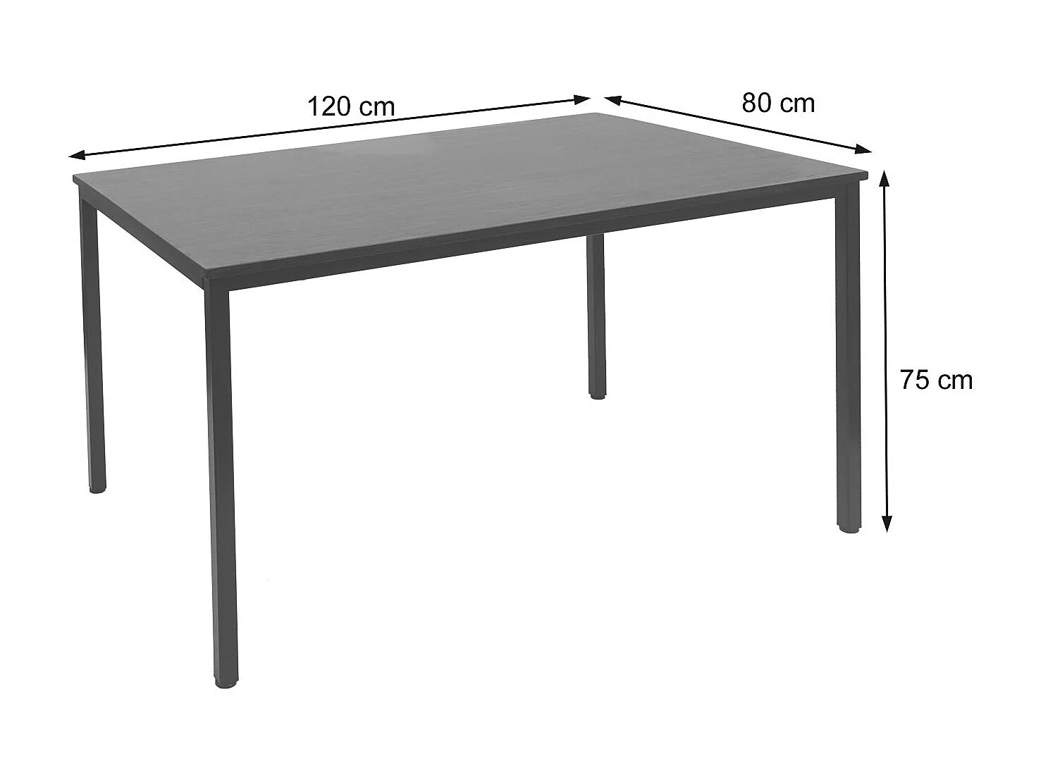 Bureau table de conférence effet bois blanche 120 x 80 x 75 cm 04_0001393
